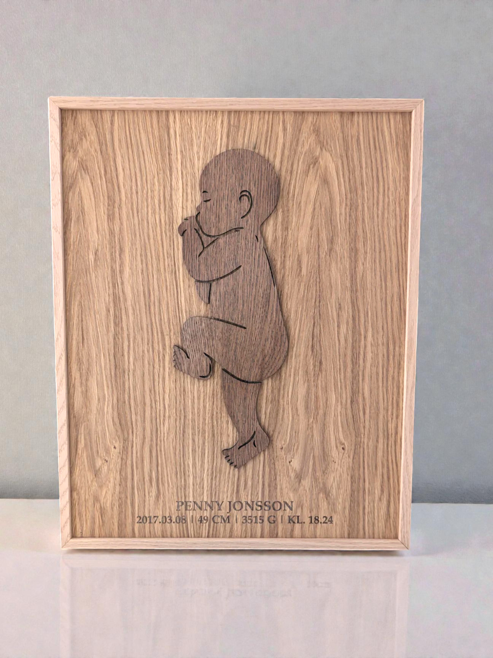 Födelsetavla bebis vänd åt vänster